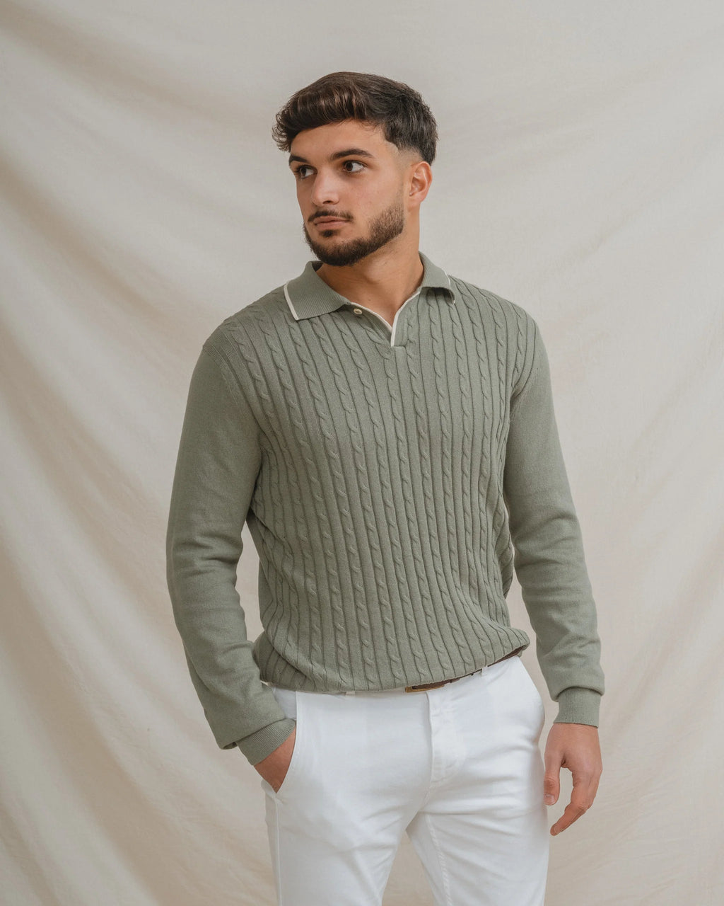 Camisola Manga Comprida Verde Khaki