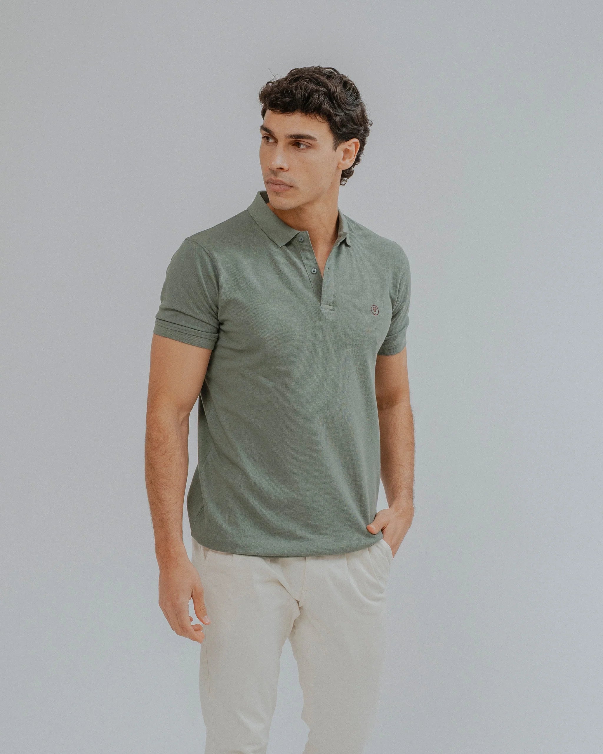 Polo básico de corte regular Verde