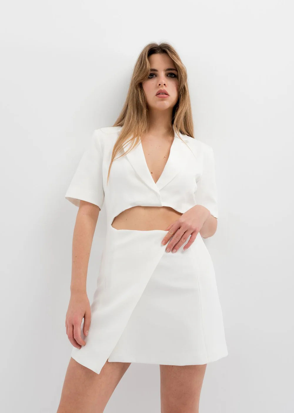 Vestido Blazer Cut-Out-Branco