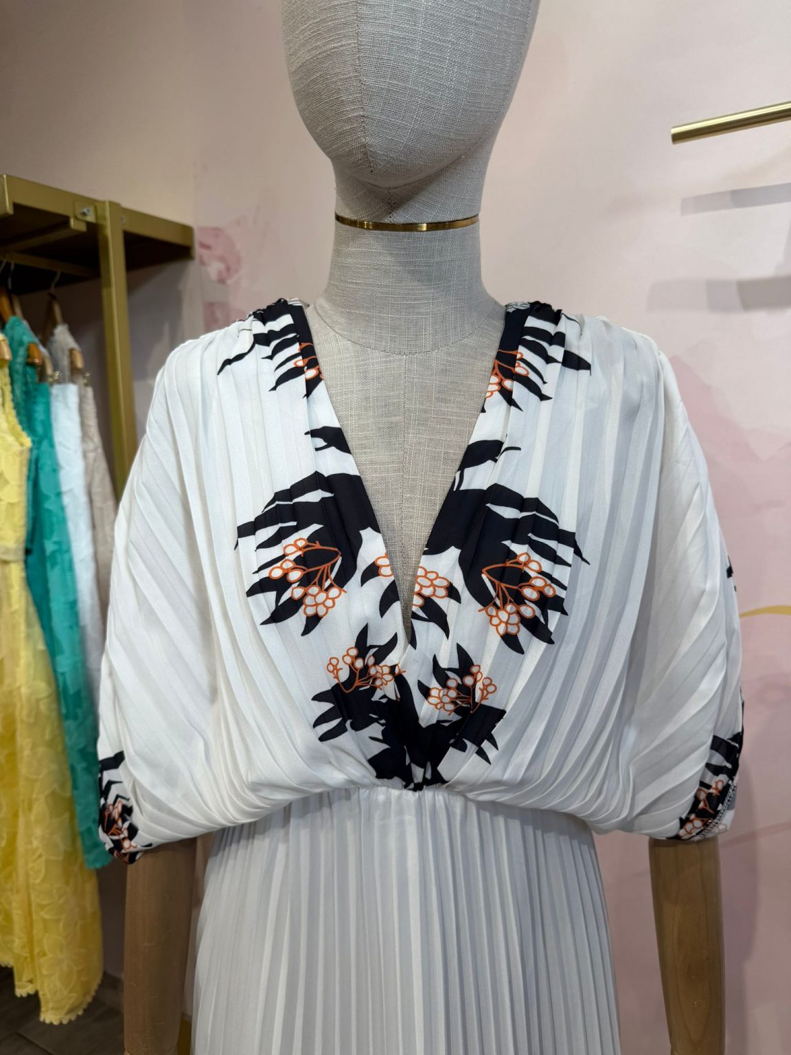 Vestido Plissado Botânico