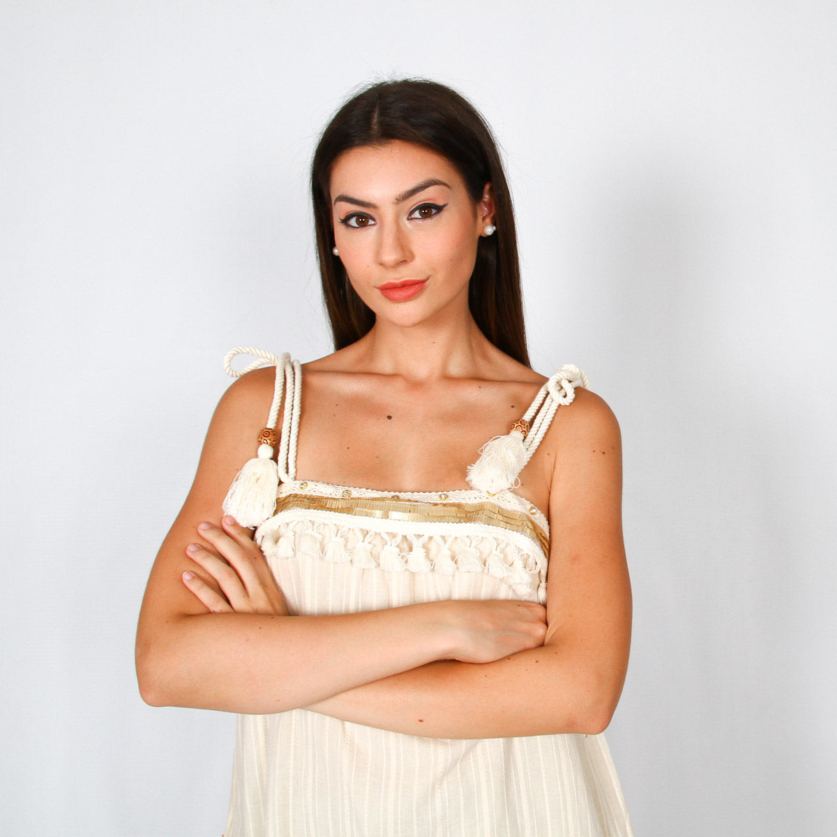 Blusa de alças estilo Ibiza