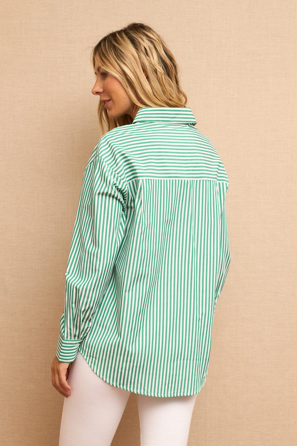Camisa às Riscas verde