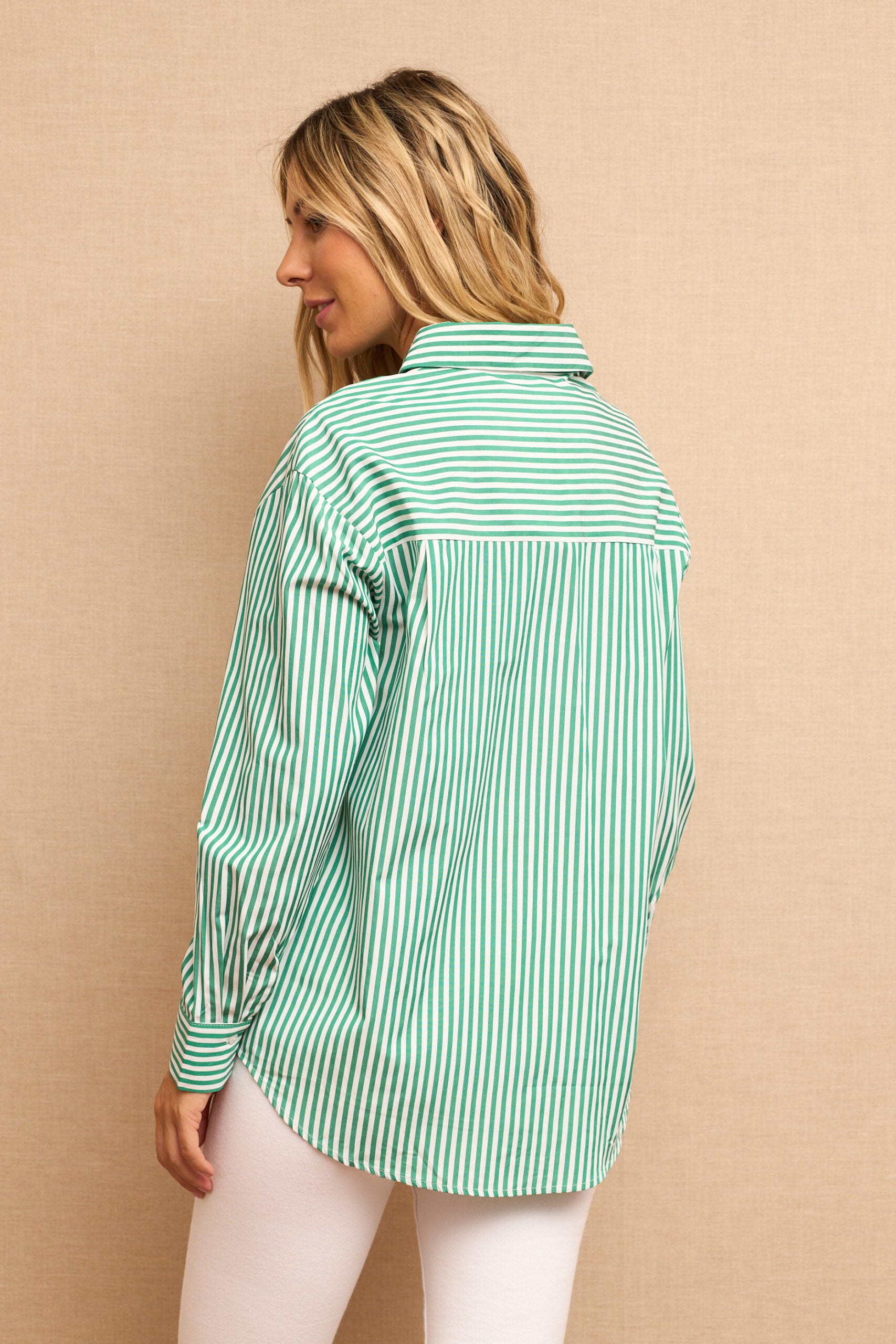 Camisa às Riscas verde