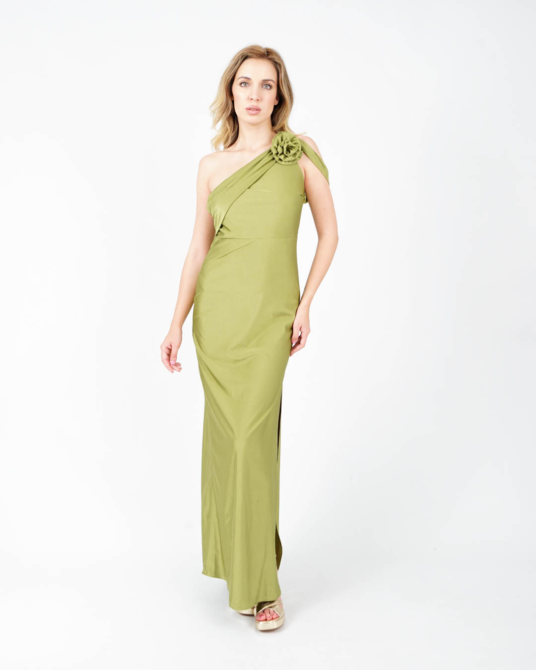 Vestido assimétrico verde