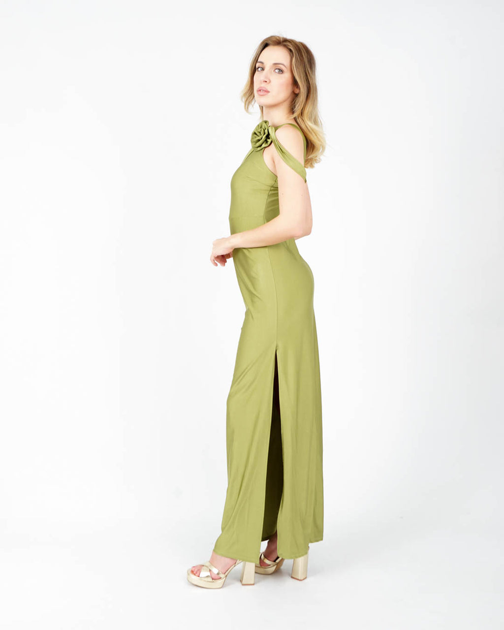 Vestido assimétrico verde