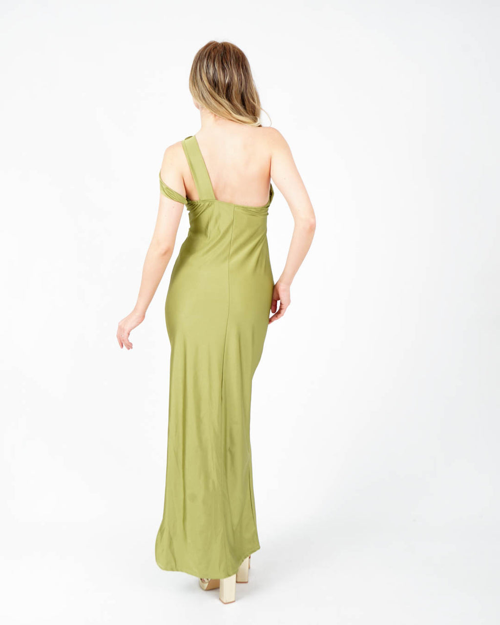 Vestido assimétrico verde