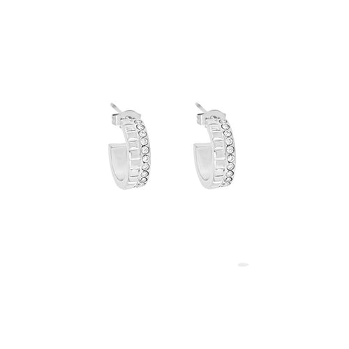 Argola Prestige Aço e Zircônias