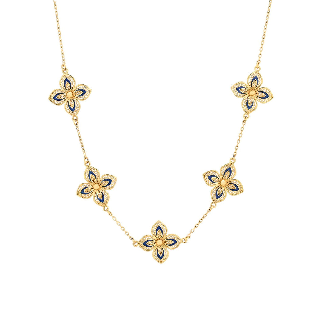 Colar Encantos flor azul