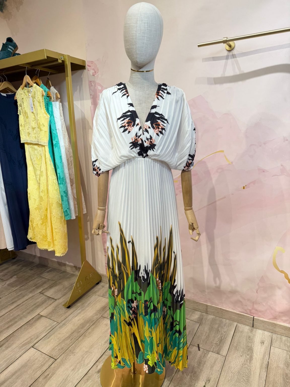 Vestido Plissado Botânico