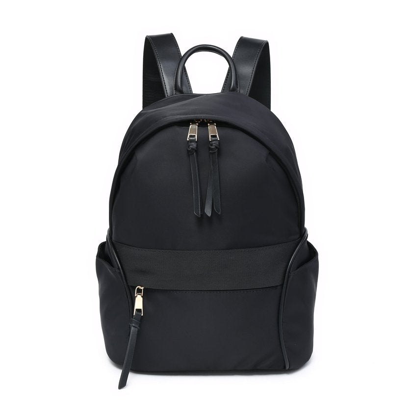 Mochila nylon com bolso exterior