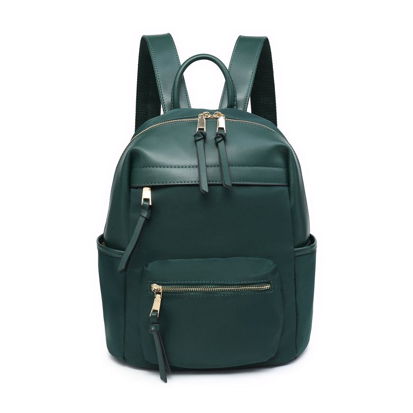 Mochila nylon com múltiplos bolsos