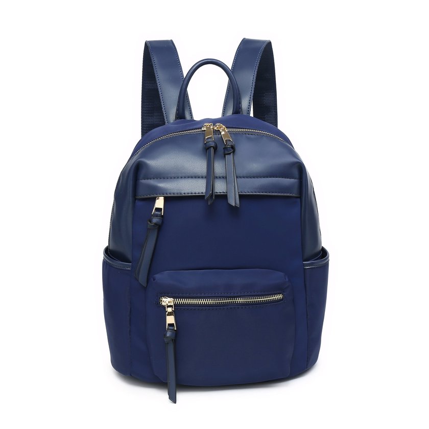 Mochila nylon com múltiplos bolsos