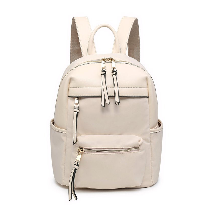 Mochila nylon com múltiplos bolsos