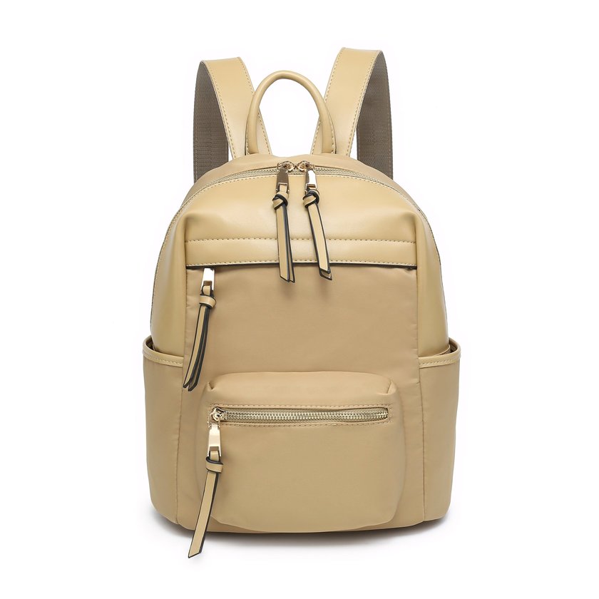 Mochila nylon com múltiplos bolsos