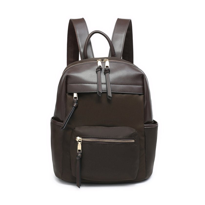 Mochila nylon com múltiplos bolsos