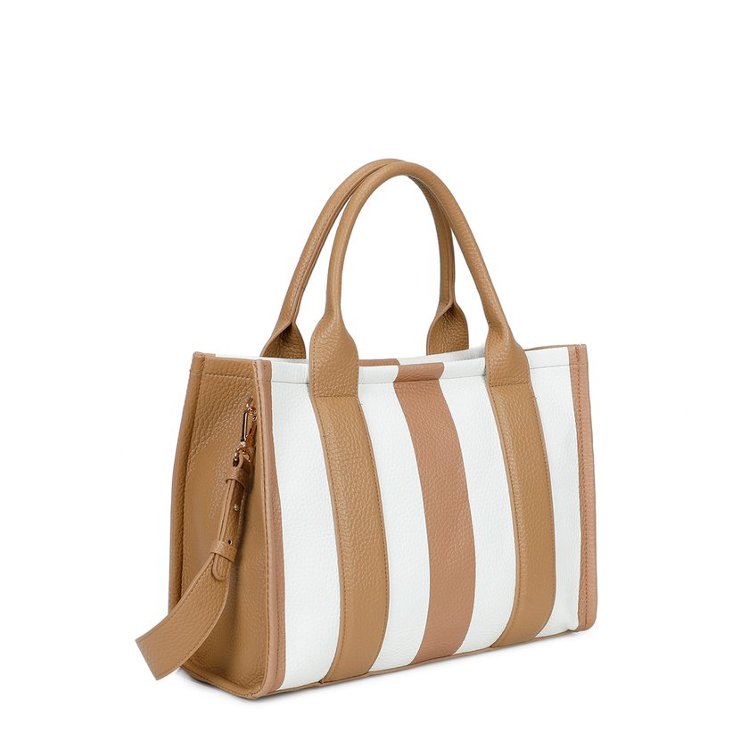 Mala Shopper básica com riscas
