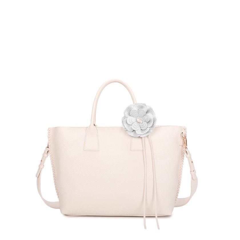 Mala Shopper com flor e costura