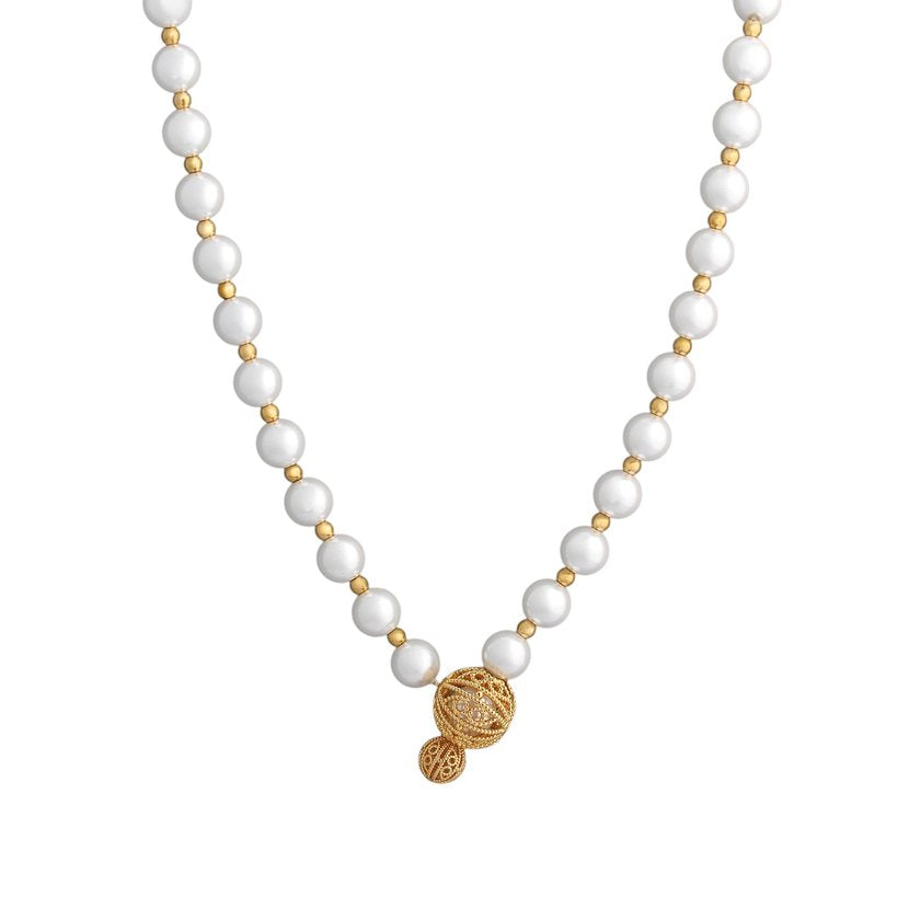 Colar Encantos Portugal ajustável com pérolas