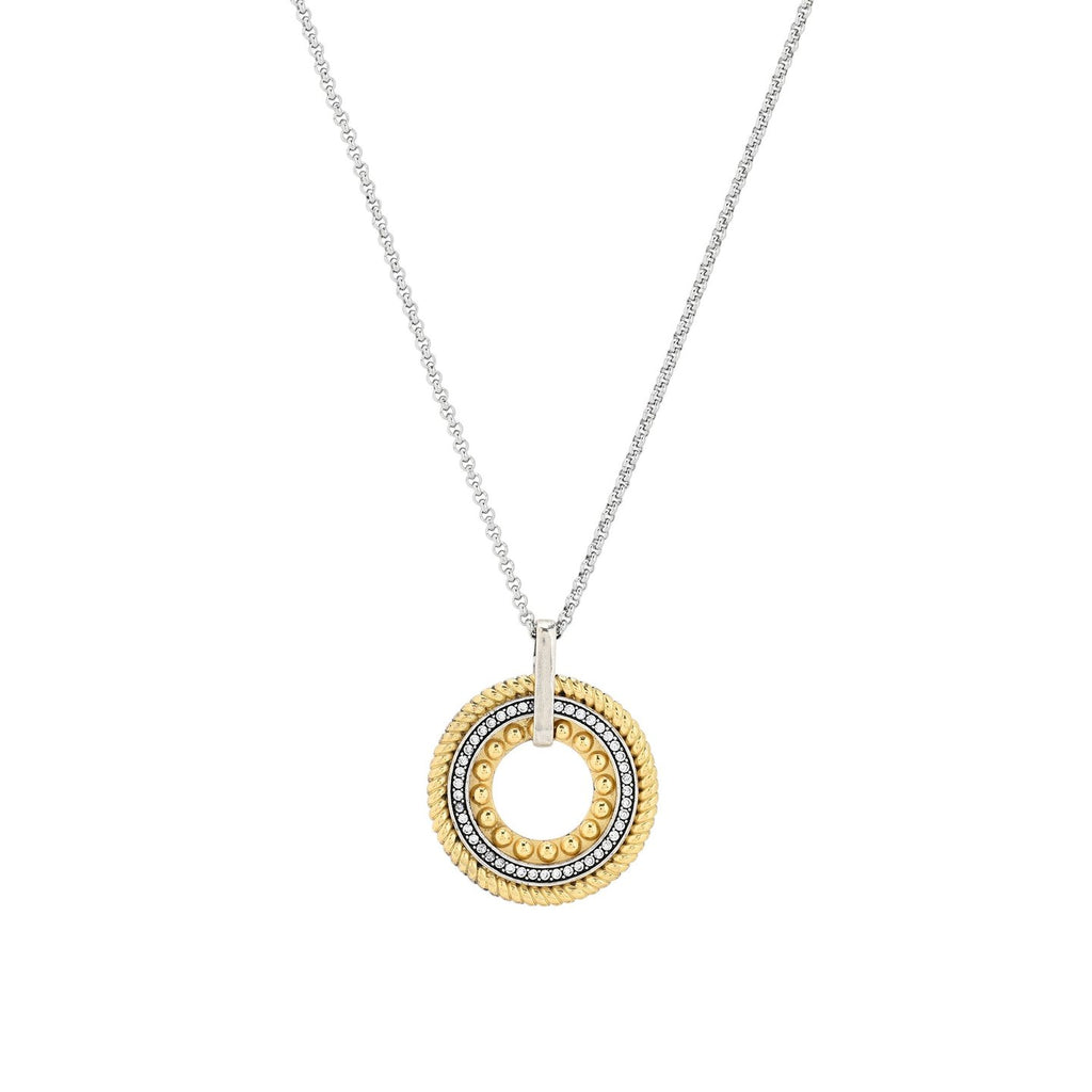 Colar em aço bicolor com zircônias