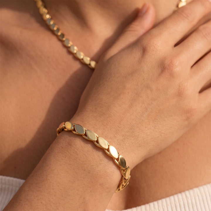 Pulseira em Aço com Elos Ovais