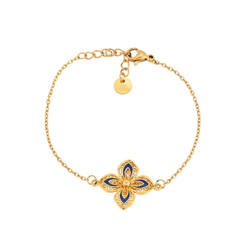 Pulseira Encantos flor azul