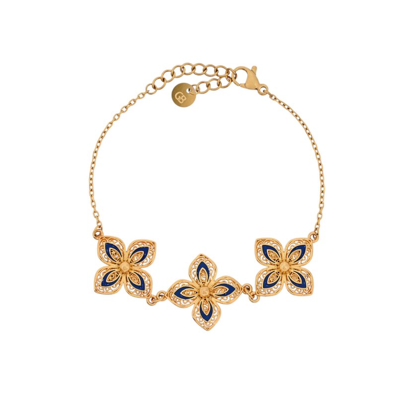 Pulseira Encantos flor azul