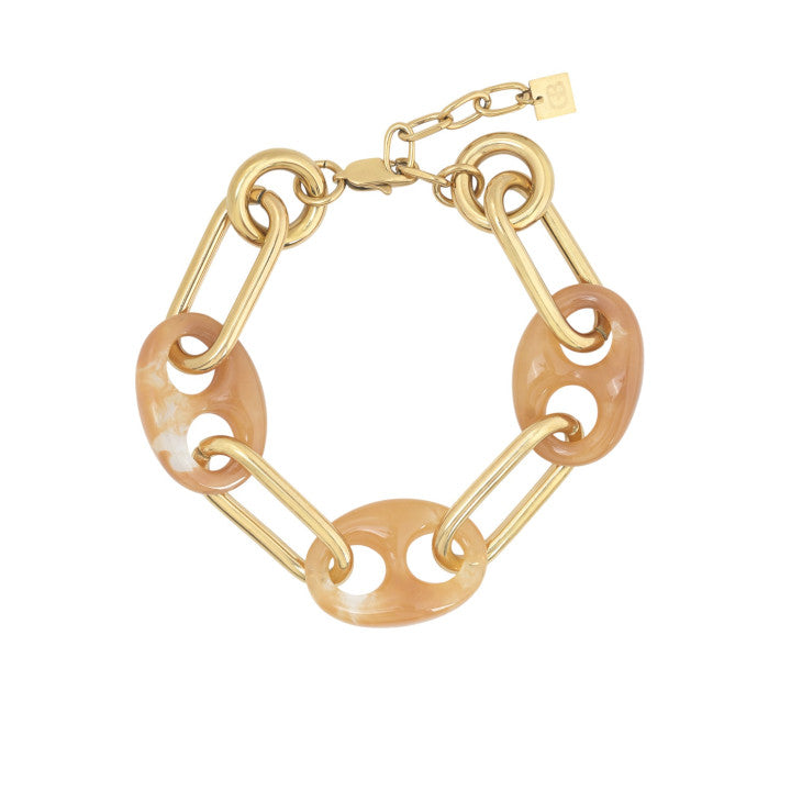 Pulseira glamour elos beige