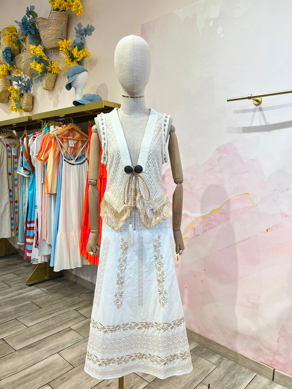 Colete de renda Boho Maya Cru
