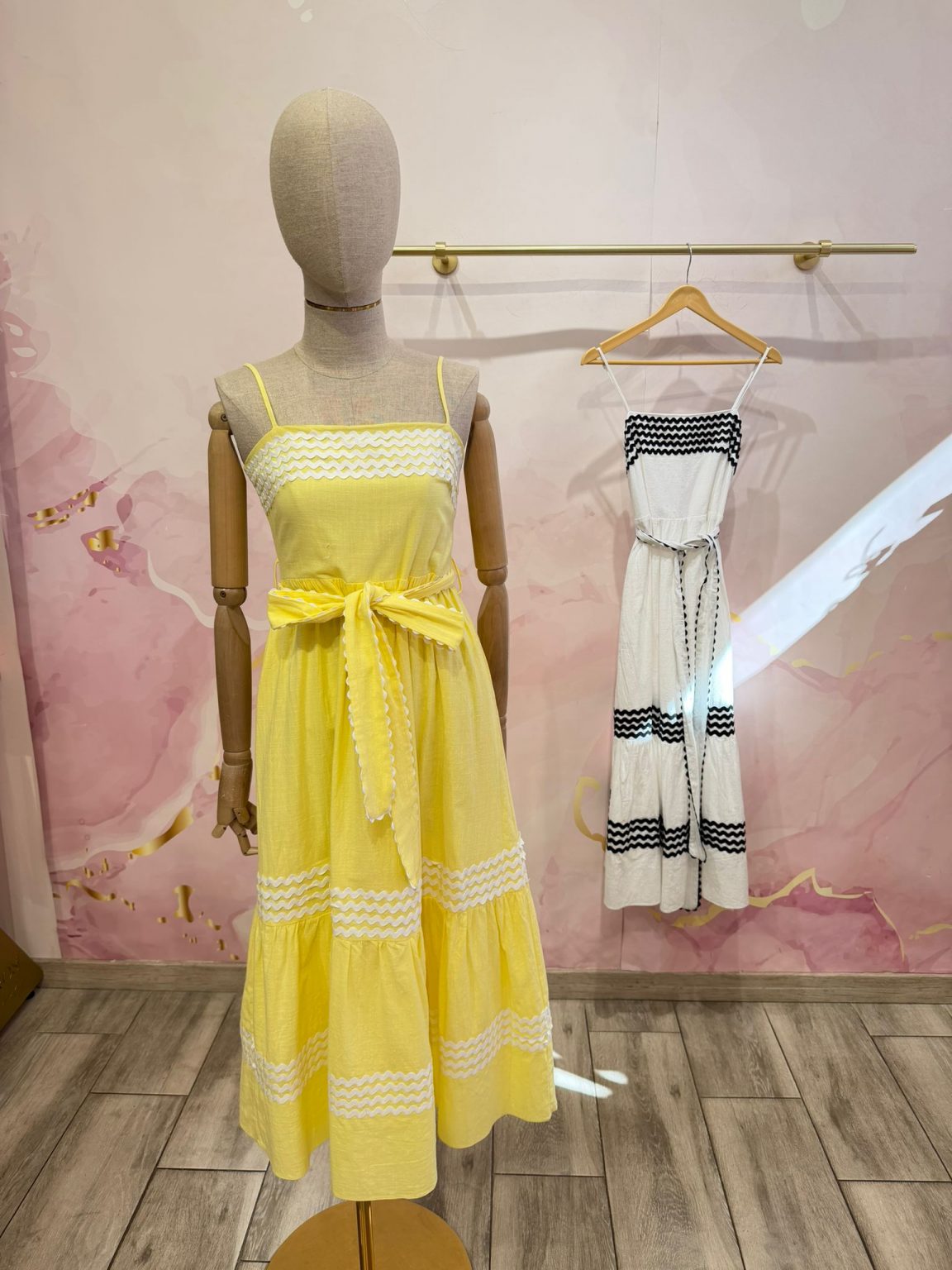 Vestido Midi Vichy Amarelo