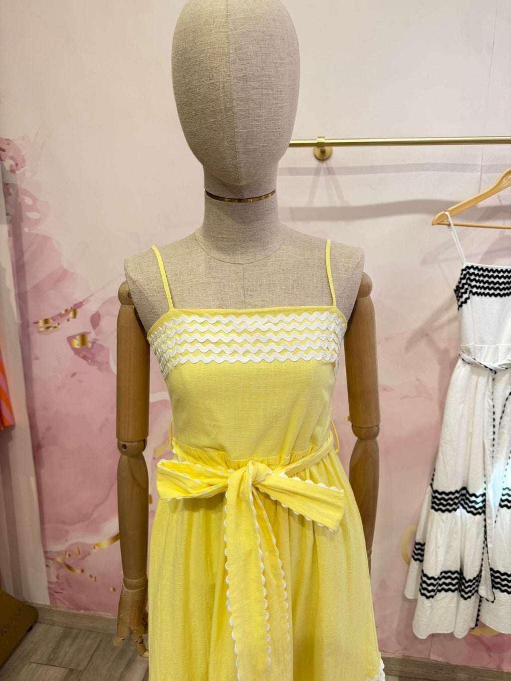 Vestido Midi Vichy Amarelo