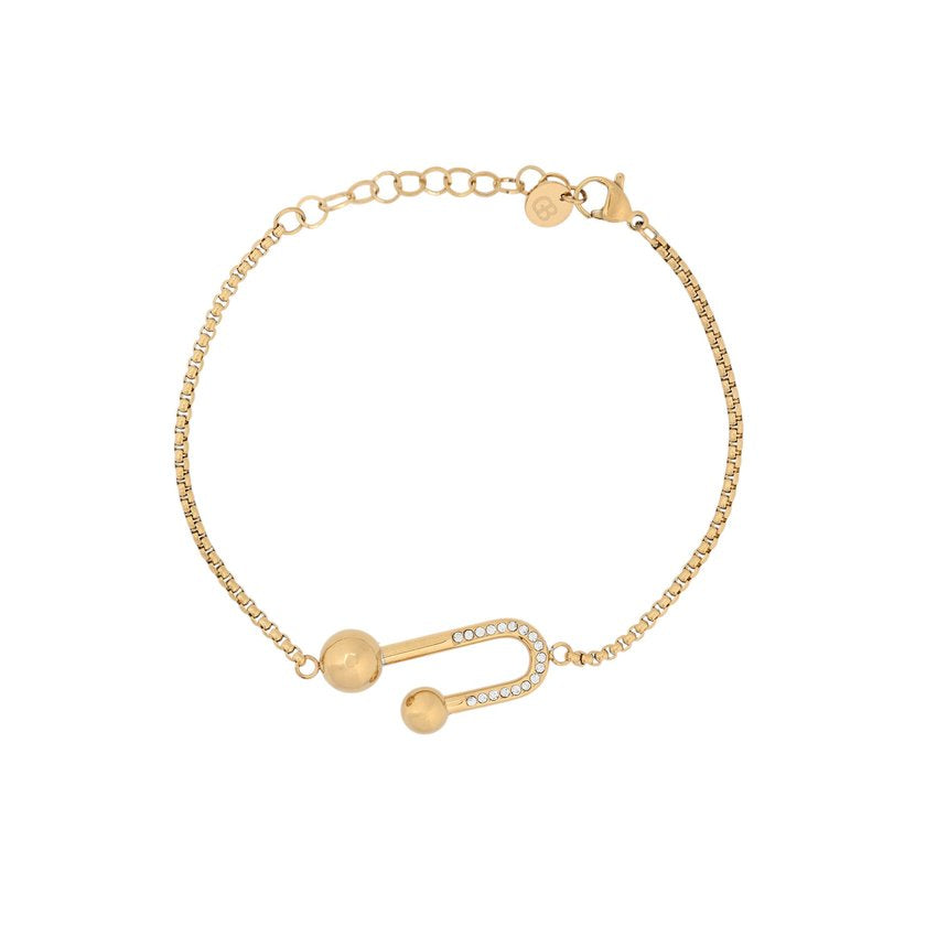 Pulseira em aço formato geométrico