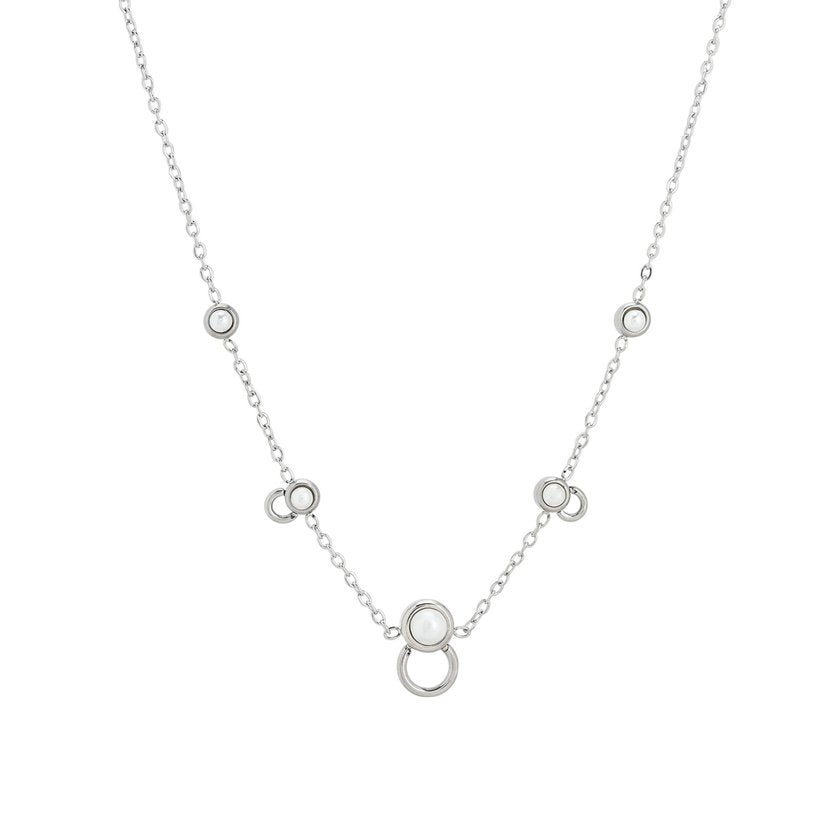 Colar em aço básico com pérolas GB